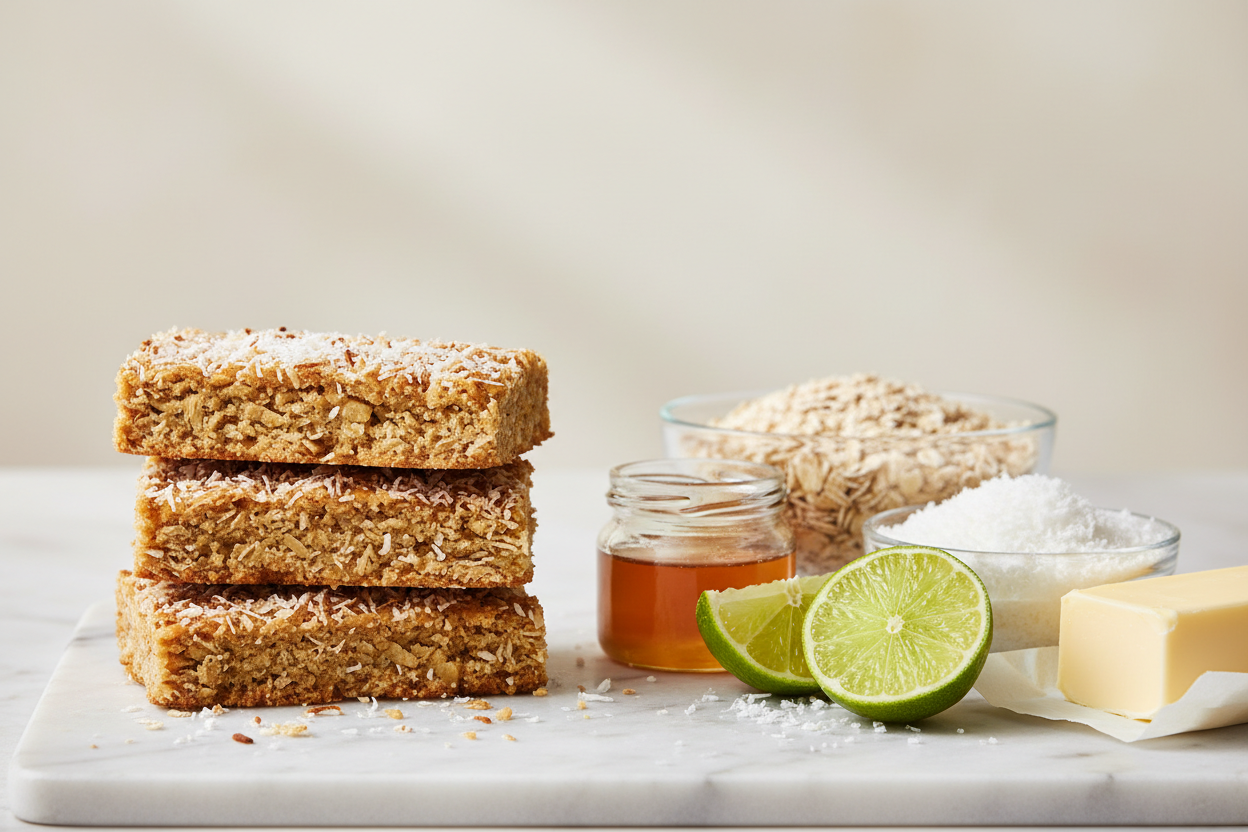 Coconut Lime Oat Bars